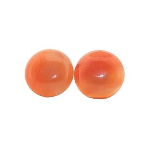 14mm Round Carnelian Silver Stud Earrings 08